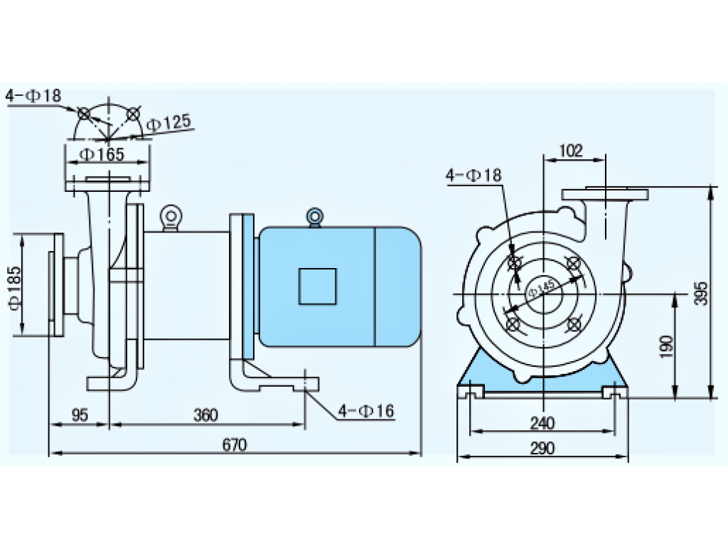 Teflon Lined Magnetic Drive Pump CQB 65-50-160F